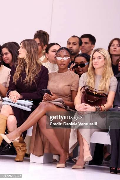 Normani, Shailene Woodley in Neutral Tones at Fendi Spring 